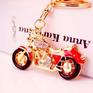 Motorcycle Rhinestone Keychain